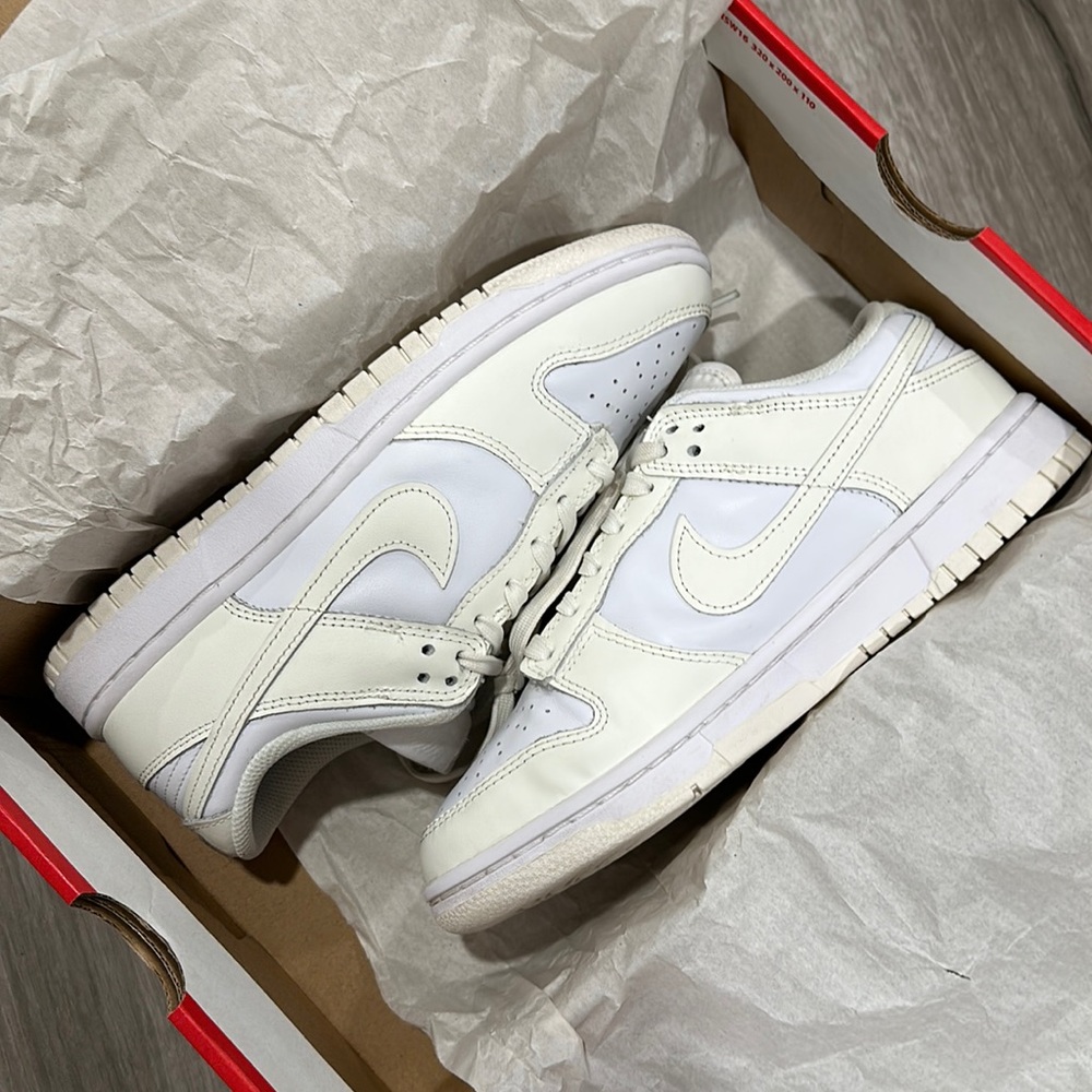 nike dunk low white sail